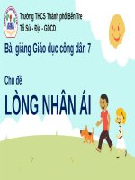 Bài giảng môn GDCD lớp 7 - Chủ đề: Lòng nhân ái