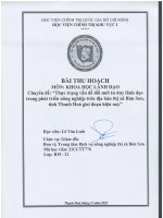 Bài thu hoạch môn khoa học lãnh đạo lê văn linh