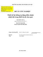 ĐỒ án tốt NGHIỆP thiết kế hệ thống tự động điều chỉnh nhiệt độ trong thiết bị sấy hoa quả 