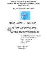 KẾ TOÁN lưu CHUYỂN HÀNG hóa tại TỔNG đội TNXP TRƯỜNG sơn