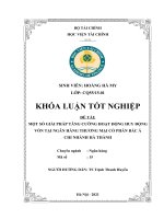 15  một số GIẢI PHÁP TĂNG CƯỜNG HOẠT ĐỘNG HUY ĐỘNG vốn tại NGÂN HÀNG THƯƠNG mại cổ PHẦN bắc á 