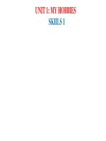 Bài giảng môn Tiếng Anh lớp 7 - Unit 1: My hobbies (Skills 1)