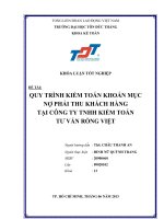 QUY TRÌNH KIỂM TOÁN KHOẢN mục nợ PHẢI THU KHÁCH HÀNG tại CÔNG TY TNHH KIỂM TOÁN tư vấn RỒNG VIỆT