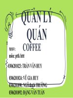 QUẢN lý QUÁN COFFEE QUẢN lý NHẬP HÀNG QUẢN lý bán HÀNG 