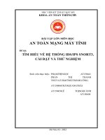 BÀI TẬP LỚN MÔN HỌC AN TOÀN MẠNG MÁY TÍNH Đề tài TÌM HIỂU VỀ HỆ THỐNG IDS/IPS SNORT3, CÀI ĐẶT VÀ THỬ NGHIỆM