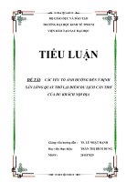 CÁC YẾU TỐ ẢNH HƯỞNG ĐẾN Ý ĐỊNH SẴN LÒNG QUAY TRỞ LẠI ĐIỂM DU LỊCH CẦN THƠ CỦA DU KHÁCH NỘI ĐỊA