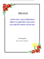 Tiểu luận nguồn gốc và quá trình phát triển của kiến trúc nhà ở dân gian truyền thống người việt 