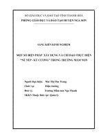 SKKN một số BIỆN PHÁP  xây DỰNG và CHỈ đạo THỰC HIỆN “nề nếp   kỷ CƯƠNG” TRONG TRƯỜNG mầm NON