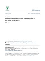 Luận văn thạc sĩ impact of framing and base size of computer security risk information on user behavior 
