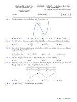 Đề thi học kì 1 môn Toán lớp 12 năm 2021-2022 có đáp án - Trường THPT Lê Lợi, Quảng Trị