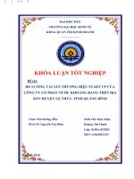 Đo lường tài sản thương hiệu Start Up của công ty cổ phần nước khoáng Bang trên địa bàn huyện Lệ Thủy, tỉnh Quảng Bình