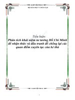 Tiểu luận Phân tích khái niệm Tư tưởng Hồ Chí Minh để nhận thức và đấu tranh