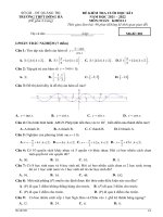 Đề thi học kì 1 môn Toán lớp 11 năm 2021-2022 có đáp án - Trường THPT Đông Hà, Quảng Trị
