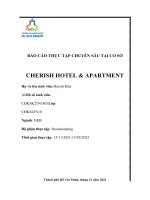 BÁO CÁO THỰC TẬP CHUYÊN SÂU TẠI CƠ SỞ CHERISH HOTEL & APARTMENT