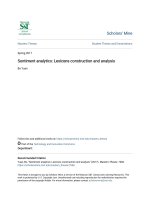 Luận văn thạc sĩ sentiment analytics   lexicons construction and analysis 