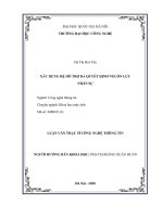 Xây dựng hệ hỗ trợ ra quyết định nguồn lực nhân sự 