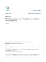 Luận văn thạc sĩ effect of timing and source of online product recommendations   an eye tracking study 