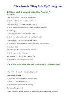 Các cấu trúc Tiếng Anh lớp 7 nâng cao