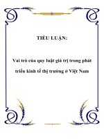 Tiểu luận Vai trò của quy luật giá trị trong phát triển kinh tế thị trường ở Việt Nam