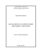 (Luận văn thạc sĩ) đào tạo nhân lực tại viện sức khoẻ nghề nghiệp và môi trường 