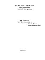 Bài giảng Phân tích lập dự án: Phần 1 - Trường ĐH Thăng Long