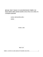 THỰC TRẠNG VÀ GIẢI PHÁP HOÀN THIỆN CÁC HOẠT ĐỘNG ĐIỀU HÀNH CHUỖI CUNG ỨNG CỦA CÔNG TY CỔ PHẦN KINH ĐÔ