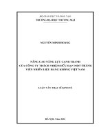 (Luận văn thạc sĩ) nâng cao năng lực cạnh tranh của công ty trách nhiệm hữu hạn một thành viên nhiên liệu hàng không việt nam (SKYPEC) 