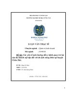 Các yếu tố ảnh hưởng đến ý định quay trở lại của du khách nội địa đối với du lịch nông thôn tại huyện châu đức  