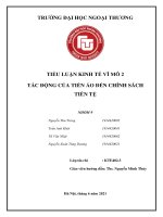 Tiểu luận Kinh tế vĩ mô 2 FTU - Tác động của tiền ảo đến chính sách tiền tệ