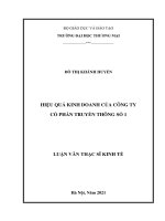 (Luận văn thạc sĩ) hiệu quả kinh doanh của công ty cổ phần truyền thông số 1 