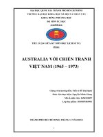 Tiểu luận môn Lịch sử Úc: Australia với chiến tranh Việt Nam (1965 – 1973)