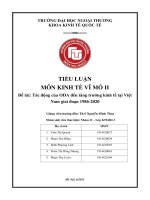 Tiểu luận kinh tế vĩ mô 2 FTU tác động của ODA đến tăng trưởng kinh tế tại việt nam giai đoạn 1986 2020