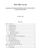 LẬP KẾ HOẠCH KINH DOANH CỬA HÀNG ĐỒ ĂN VÀ ĐỒ UỐNG HEALTHY