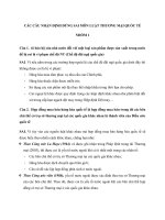 CÁC CÂU NHẬN ĐỊNH LUẬT THƯƠNG MẠI QUỐC TẾ