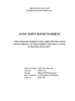 “MỘT SỐ KINH NGHIỆM LỒNG GHÉP PHƯƠNG PHÁP STEAM TRONG CÁC HOẠT ĐỘNG CHO TRẺ 4 5 TUỔI  Ở TRƯỜNG MẦM NON”