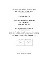 BÀI THU HOẠCH:  QUẢN LÝ TÀI CHÍNH CÔNG Ở VIỆT NAM VÀ TÌNH HÌNH THỰC HIỆN CƠ CHẾ TỰ CHỦ, TỰ CHỊU TRÁCH NHIỆM VỀ TÀI CHÍNH CỦA BAN TUYÊN GIÁO TỈNH ỦY YB