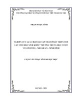 Nghiên cứu lựa chọn một số bài tập nhằm phát triển thể lực cho học sinh khối 7 trường THCS văn phương – nho quan – ninh bình