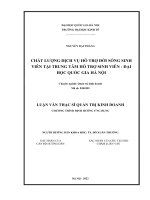 Chất lượng dịch vụ hỗ trợ đời sống sinh viên tại trung tâm hỗ trợ sinh viên đại học quốc gia hà nội 