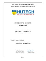 TIỂU LUẬN CUỐI kỳ MARKETING DỊCH vụ chiến lược xây dựng và hoạt động marketing của công ty grab  