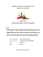 Pháp luật về hợp đồng chuyển nhượng quyền sử dụng đất qua thực tiễn thi hành trên địa bàn xã Đại Trạch, huyện Bố Trạch, tỉnh Quảng Bình