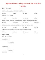 BỘ đề THI TOÁN lớp 3 học kì 2 năm học 2022   2023 