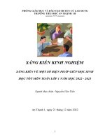 SÁNG KIẾN về một số BIỆN PHÁP GIÚP học SINH học tốt môn TOÁN lớp 1 năm học 2022   2023  