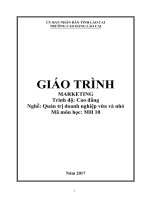 Giáo trình Marketing (Nghề Quản trị doanh nghiệp vừa và nhỏ)