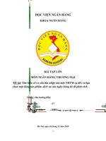 PHÂN TÍCH SẢN PHẨM DỊCH VỤ NHTM BIDV