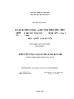 Chất lượng dịch vụ hỗ trợ đời sống sinh viên tại trung tâm hỗ trợ sinh viên đại học quốc gia hà nội 