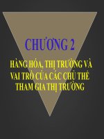 [ KINH TẾ CHÍNH TRỊ ] Chương 2 : HÀNG HÓA, THỊ TRƯỜNG VÀ  VAI TRÒ CỦA CÁC CHỦ THỂ  THAM GIA THỊ TRƯỜNG