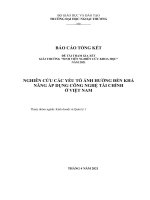 NGHIÊN CỨU CÁC YẾU TỐ ẢNH HƯỞNG ĐẾN KHẢ NĂNG ÁP DỤNG CÔNG NGHỆ TÀI CHÍNH Ở VIỆT NAM