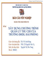 Xây dựng chương trình quản lý thu chi của trường ĐHDL hải phòng