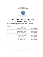 BÀI tập THÁNG THỨ HAI (tài sản và THỪA kế) bộ môn pháp luật về tài sản, quyền sở hữu tài sản và quyền thừa kế 