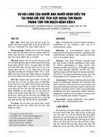 Sự hài lòng của người nhà người bệnh điều trị tại khoa Hồi sức tích cực ngoại tim mạch Trung tâm Tim mạch - Bệnh viện E